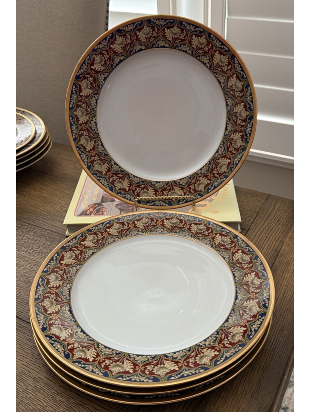Christian Dior Tabriz Dinner Plates Gold Trim - Set of 4